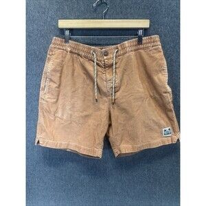 Howler Bros Shorts Mens 36 Orange Corduroy Chino 7 Inseam Elastic Waist Casual